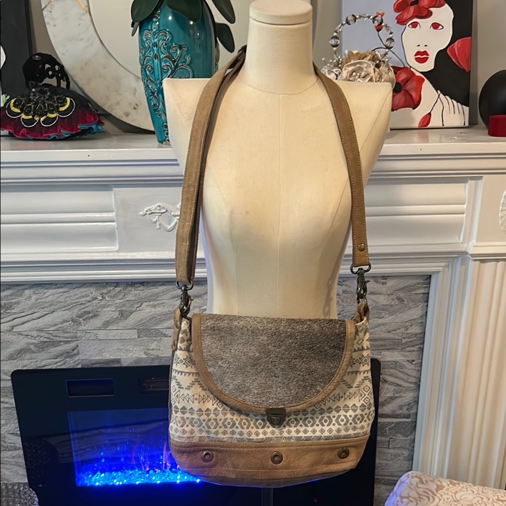 Myra bag Stylish Tan and Gray Women's Bag